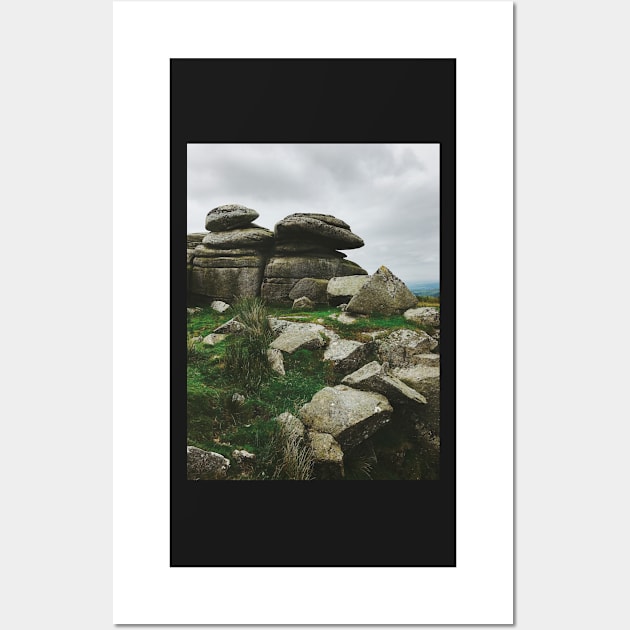 Monumental Prehistoric Rock Formation in Dartmoor National Park Wall Art by visualspectrum